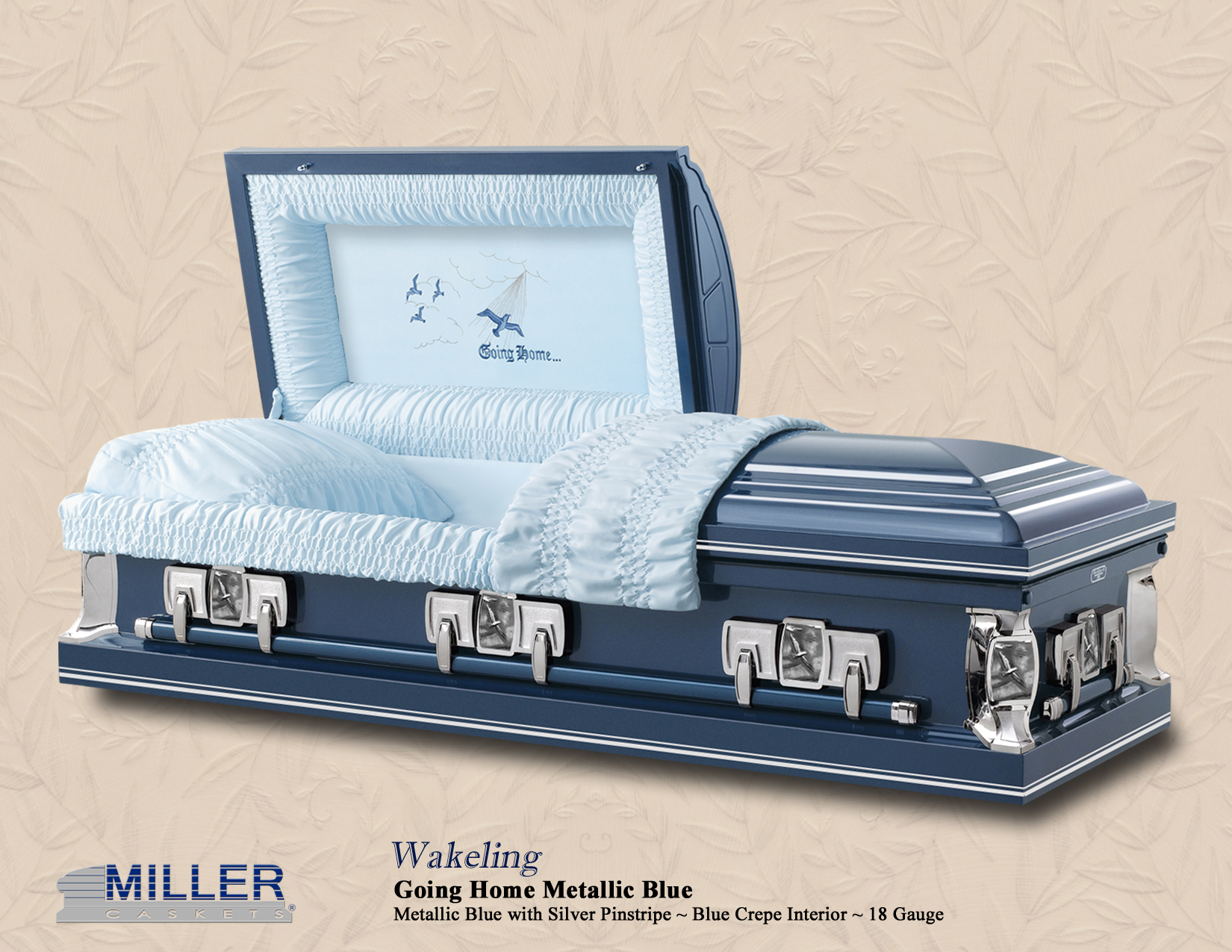 Wakeling Going Home Metallic Blue Pinstripes